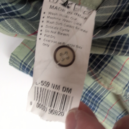 Chemise Beverly Hills Polo Club XXL Vert Pâle Carreaux Logo Brodé Poche