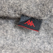 Pull Kappa Col V 100% Laine Gris Uni Vintage Femme Taille S