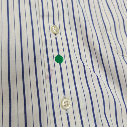 Chemise Tommy Hilfiger L Blanc Bleu Rayures Coton Regular Fit manches longues