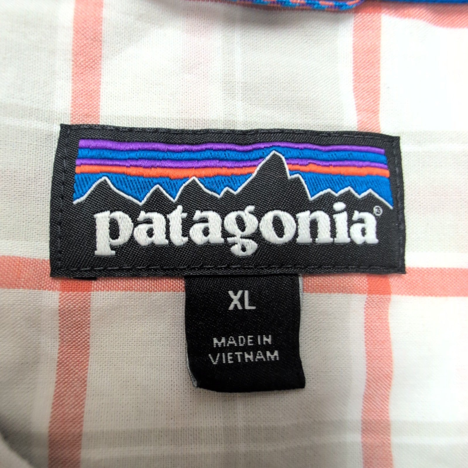 Chemise Patagonia XL grise carreaux bio coton pêche manches longues