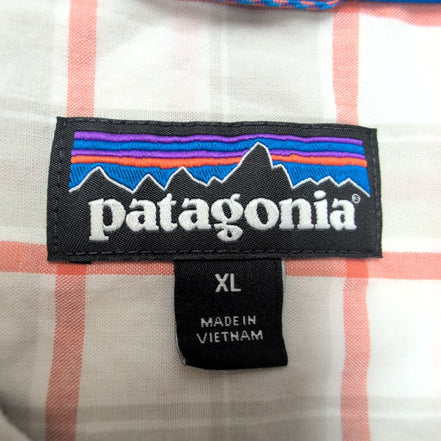 Chemise Patagonia XL grise carreaux bio coton pêche manches longues