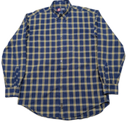 Chemise shirt Chaps Ralph Lauren L carreaux bleu jaune coton button down