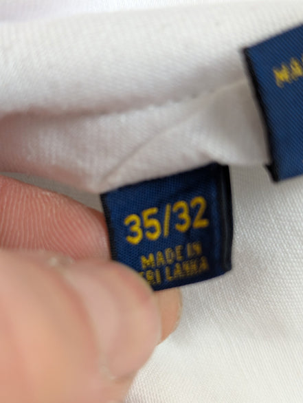 Pantalon Chino POLO RALPH LAUREN Blanc Pur ❄️ Taille W35 L32 ❄️ Classic Fit Chic
