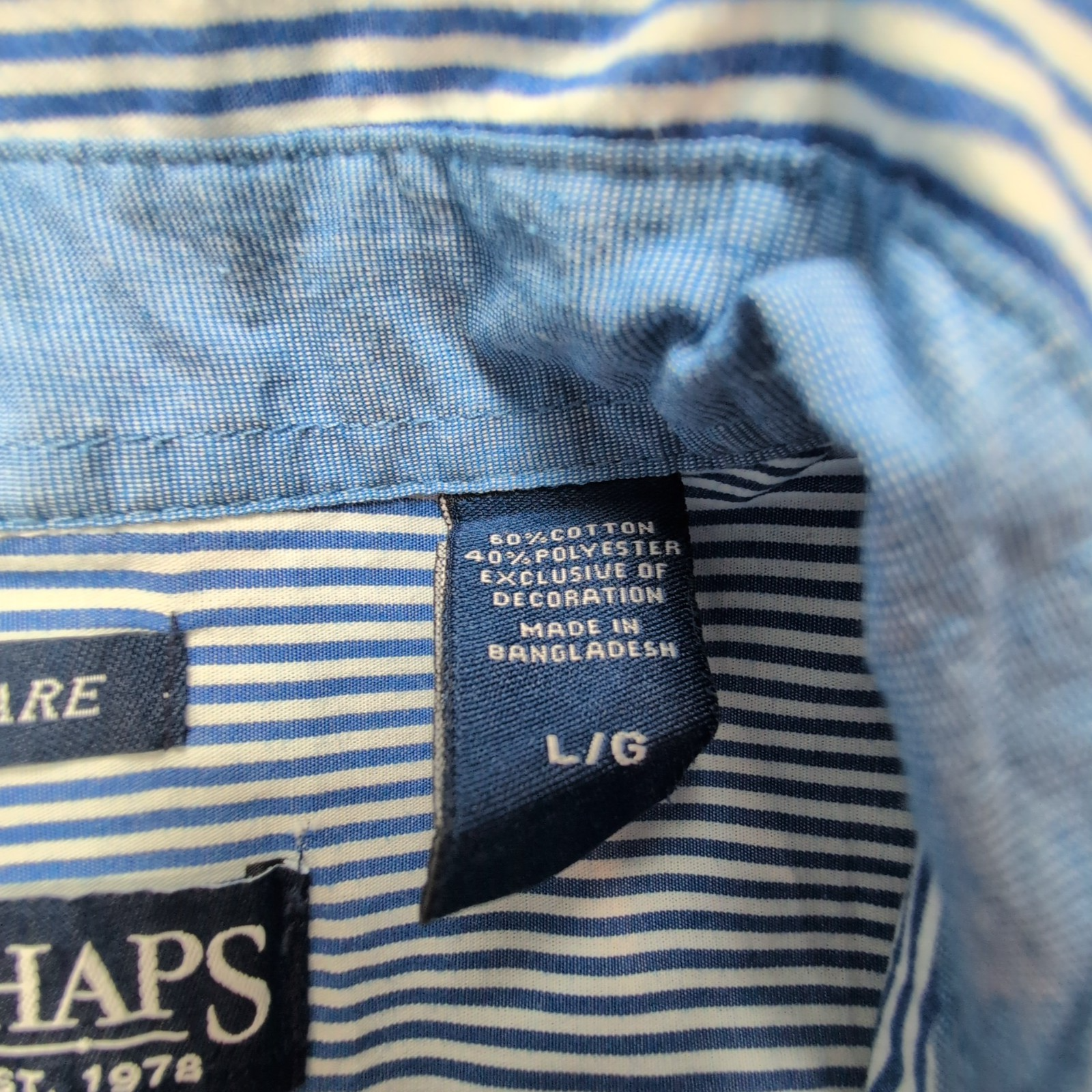 Chemise CHAPS bleue à rayures taille L #62e