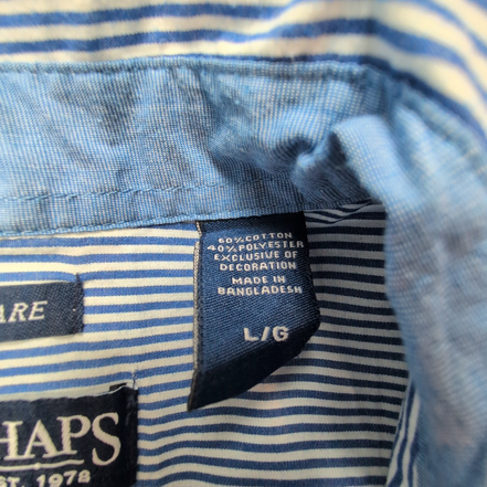 Chemise CHAPS bleue à rayures taille L #62e