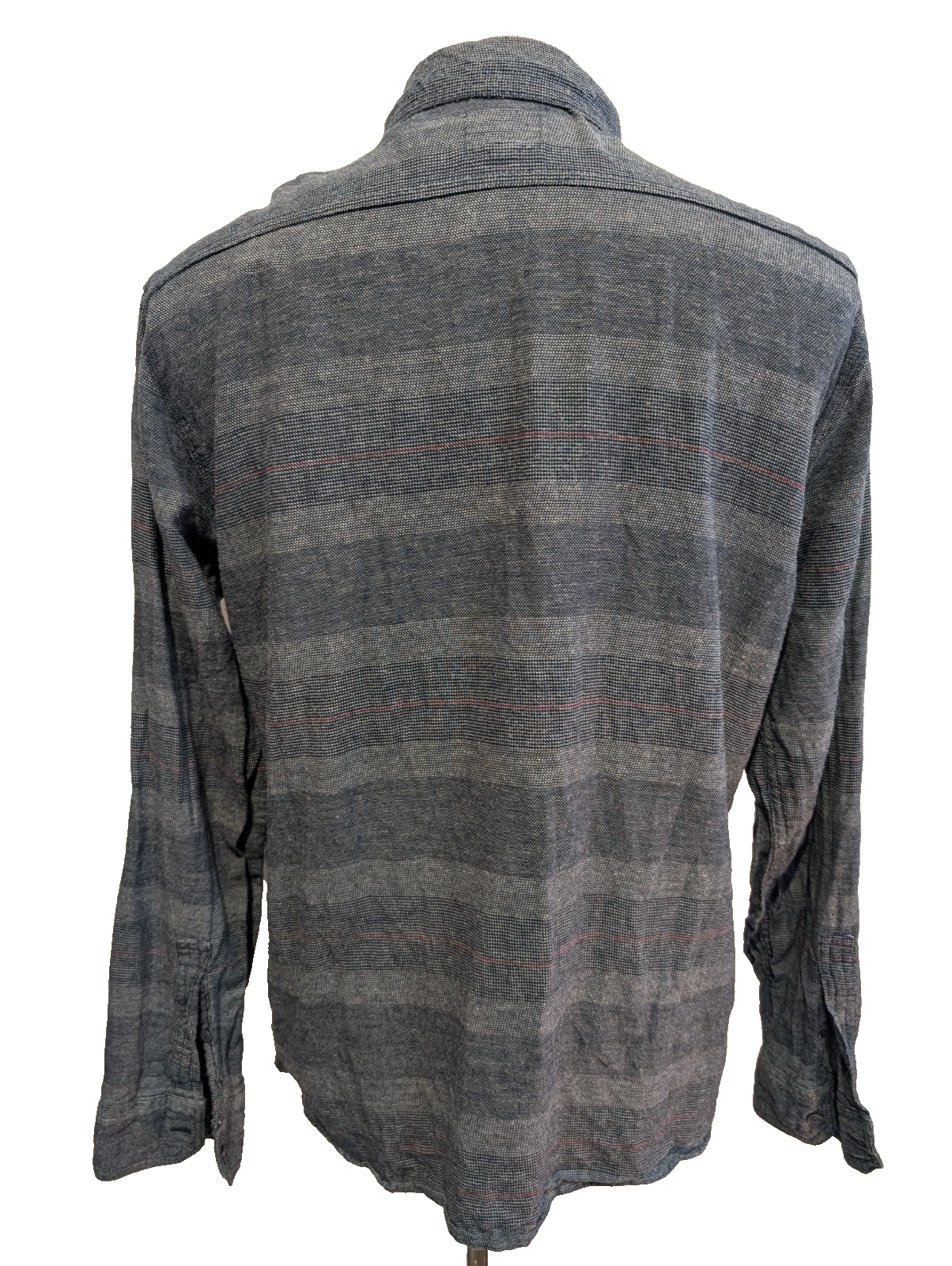 Chemise LEVI'S Flanelle Marine à Rayures Manches Longues Vintage - Taille L