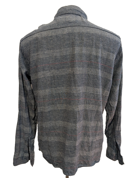 Chemise LEVI'S Flanelle Marine à Rayures Manches Longues Vintage - Taille L
