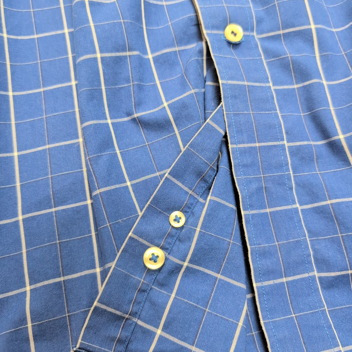 Nautica chemise bleu carreaux blancs logo brodé taille XXL 100% coton