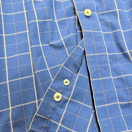 Nautica chemise bleu carreaux blancs logo brodé taille XXL 100% coton