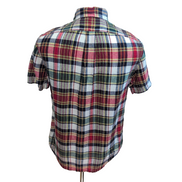 Chemise Ralph Lauren Lin S Manches Courtes Carreaux Rouge Bleu