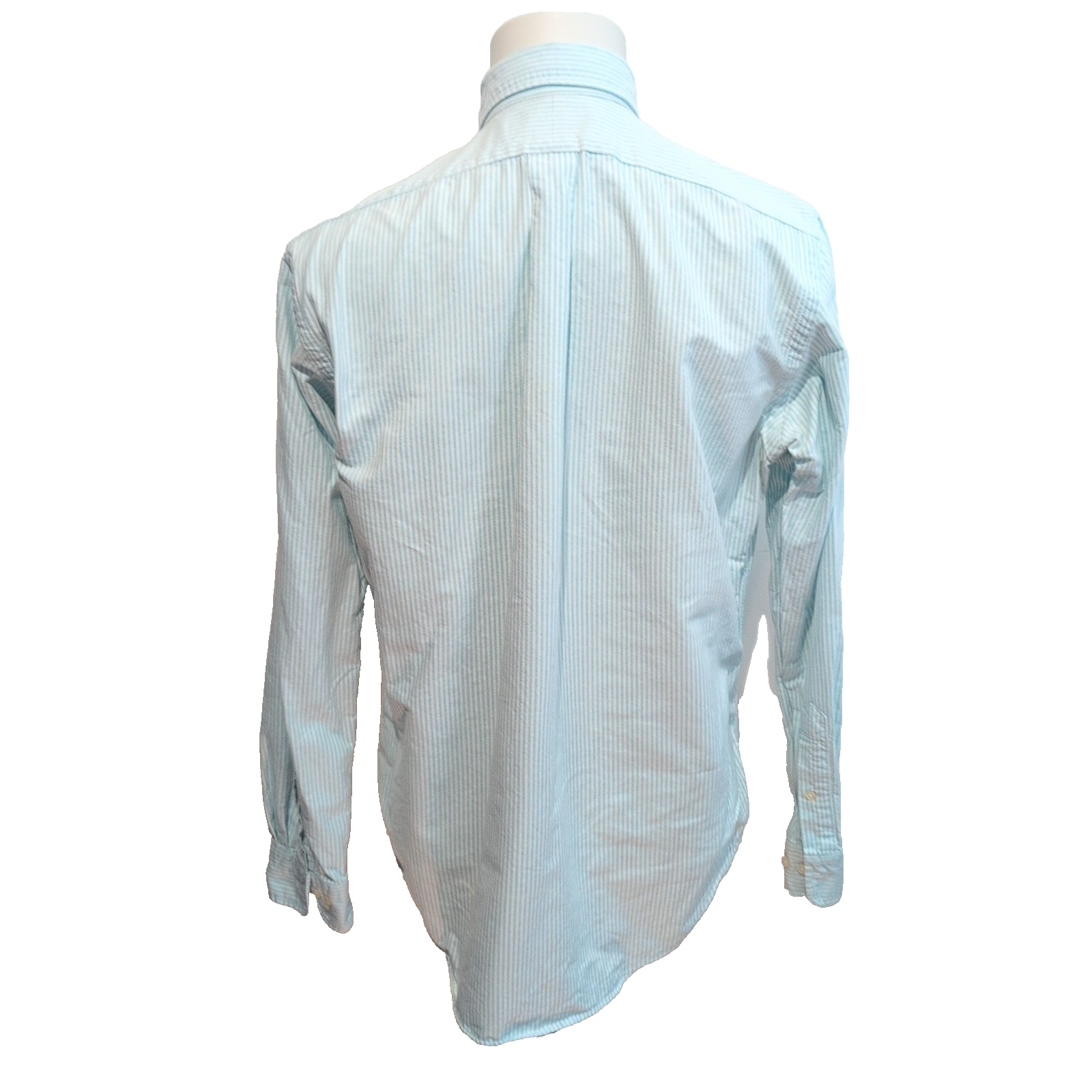 Chemise Ralph Lauren Classic Fit 15.5 M L Oxford Rayures Turquoise manches long