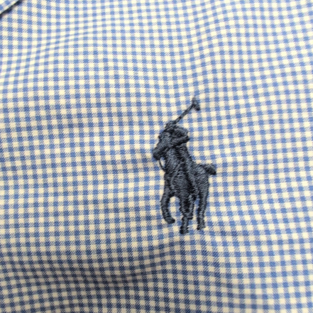 Chemise Ralph Lauren Slim Fit Enfant 18 Ans XL 165/84A Bleue Carreaux Coton