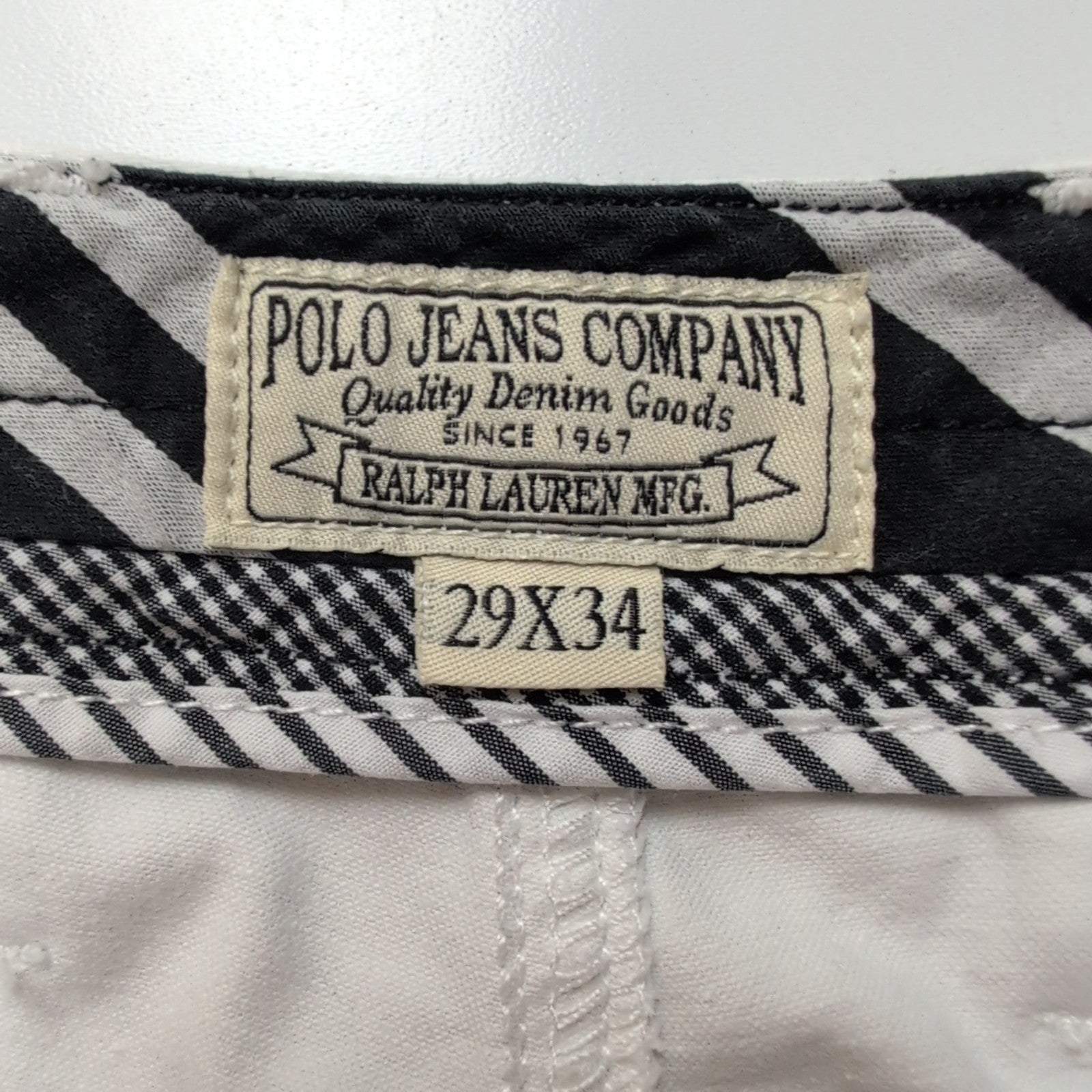 Pantalon Chino Polo Ralph Lauren Blanc Stretch 5 Poches Taille 29x34