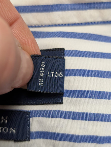 Chemise Ralph Lauren Golf Tilden XXL 3XL Rayures Bleues Shirt Button Down