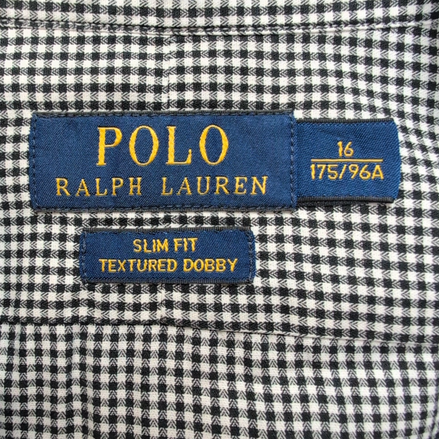 Chemise Polo Ralph Lauren L Noire Carreaux Slim Fit Textured Dobby Shirt