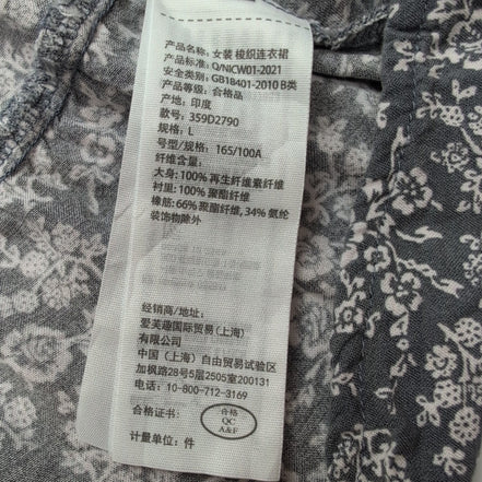 Robe d'été Abercrombie & Fitch Fleurie Gris Blanc Bretelles S