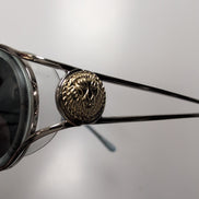 🦁 Lunettes de soleil Y2K Double Branche Lion Sculpté Doré et Chrome