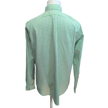 Chemise Ralph Lauren L Vert Carreaux Classic Fit Coton Logo Marron Poche