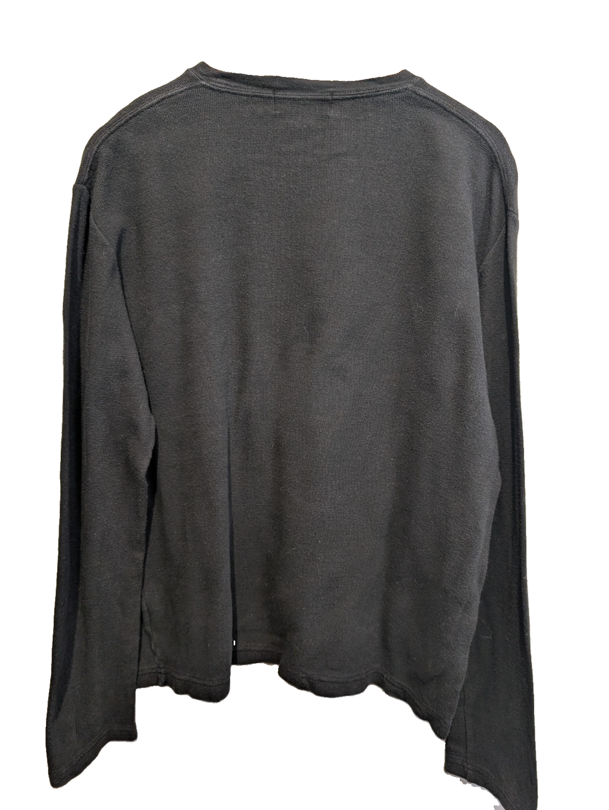 Pull Polo Ralph Lauren col rond noir gris rayures logo noir coton M