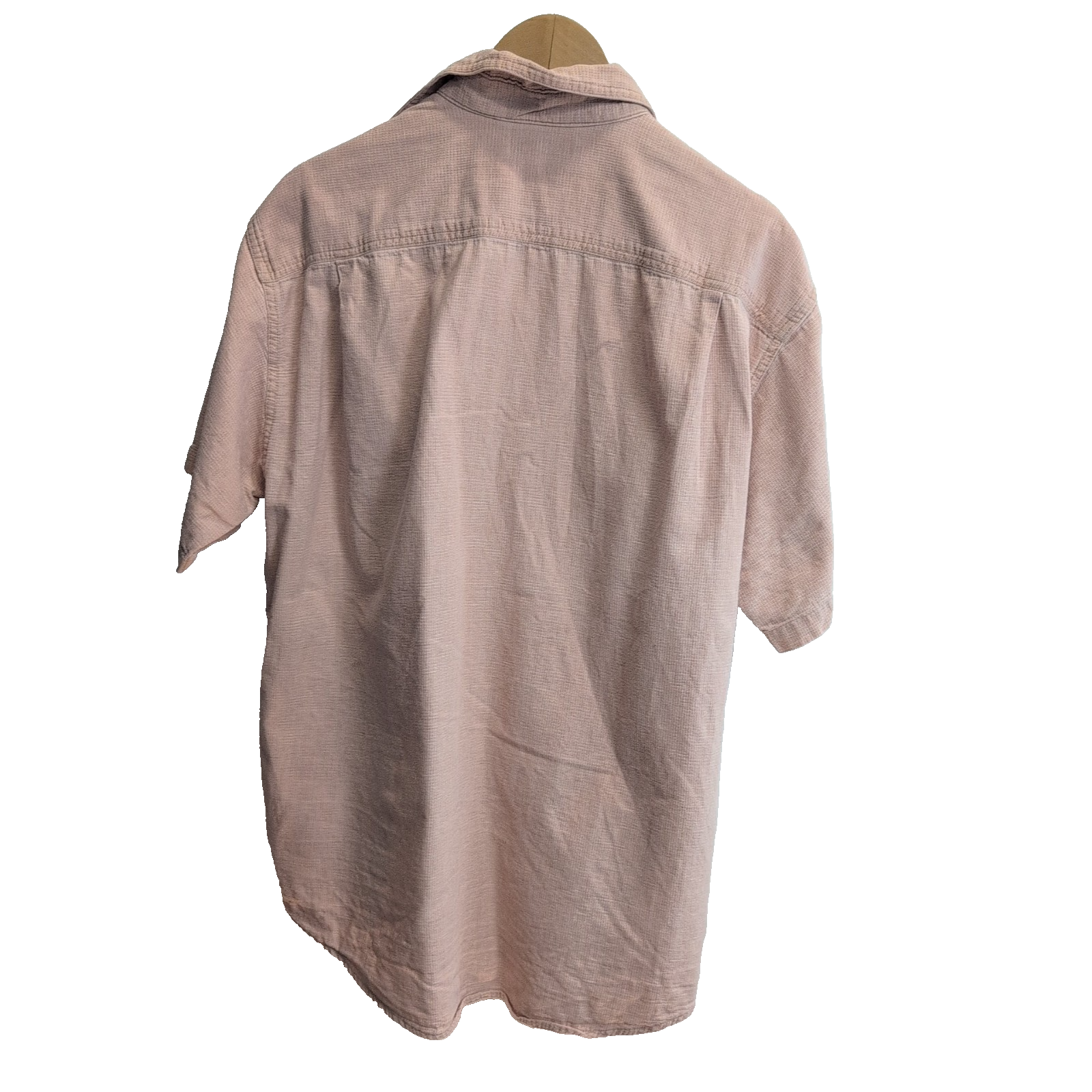 Chemise L.L. Bean corail saumon uni manches courtes taille M #197e