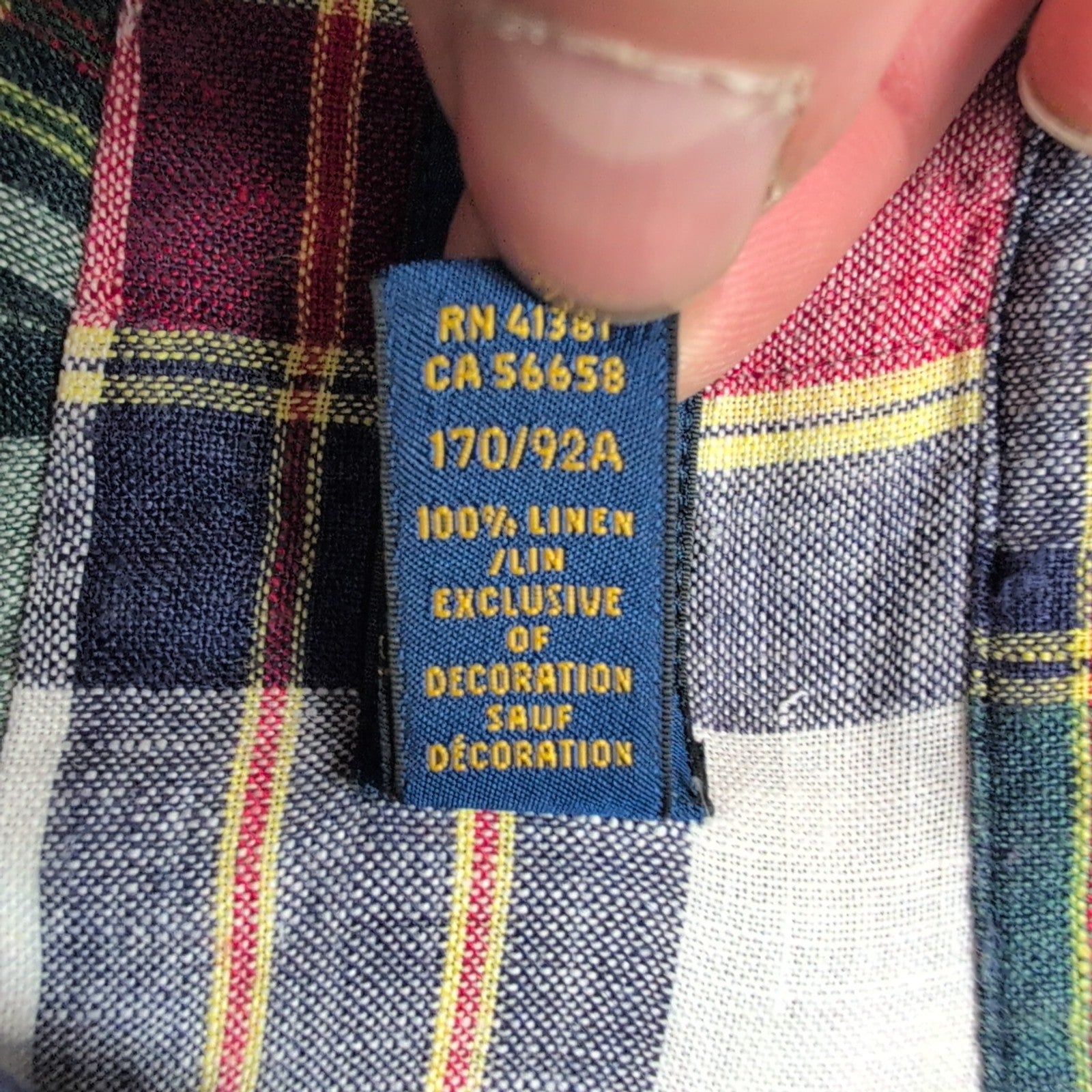 Chemise Ralph Lauren Lin S Manches Courtes Carreaux Rouge Bleu