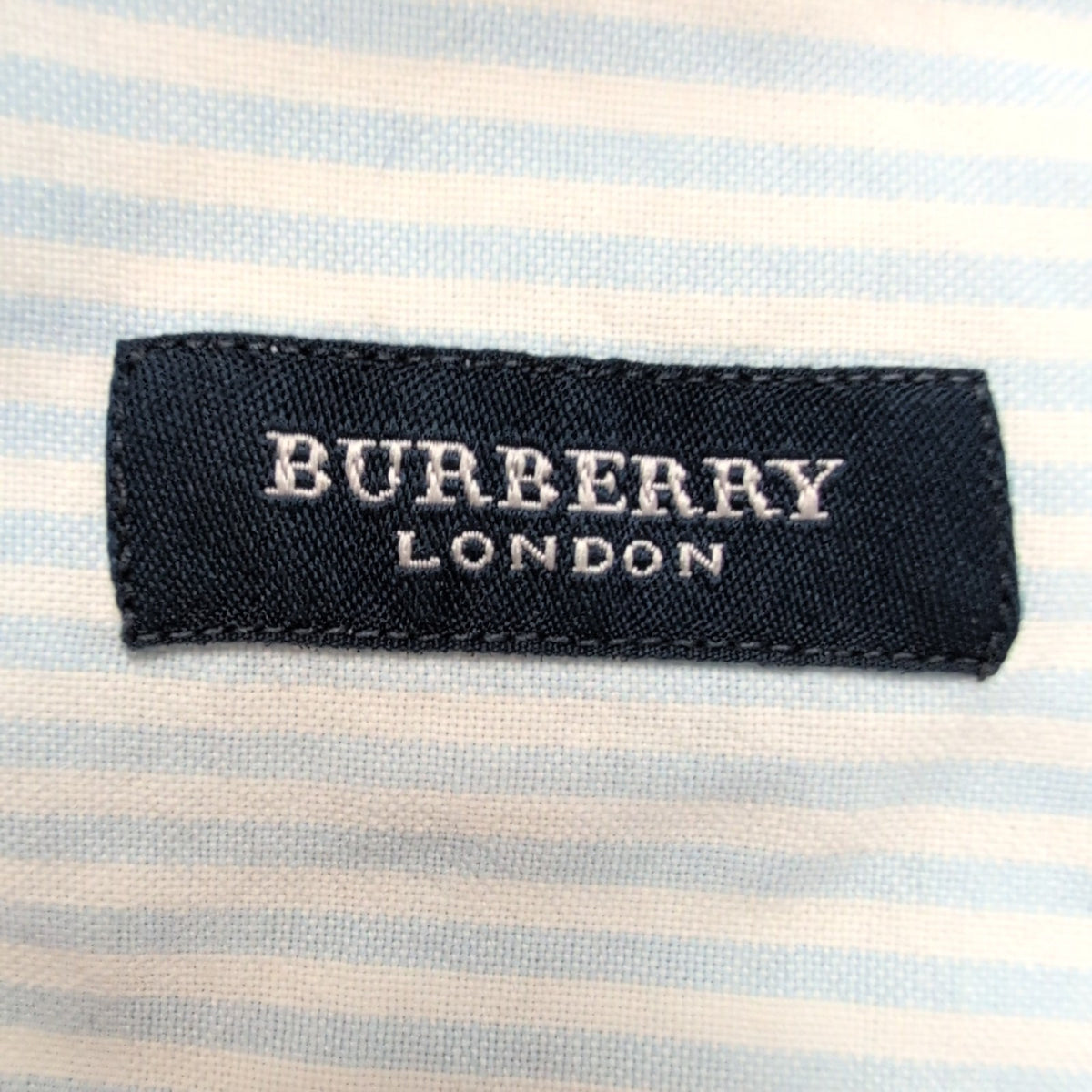 Chemise BURBERRY L bleu à rayures logo brodé 100% coton excellent état