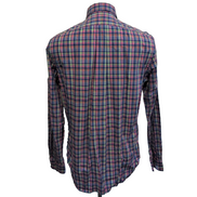 Chemise Ralph Lauren M Rose Bleu Carreaux Shirt Button Down Logo Fluo Coton