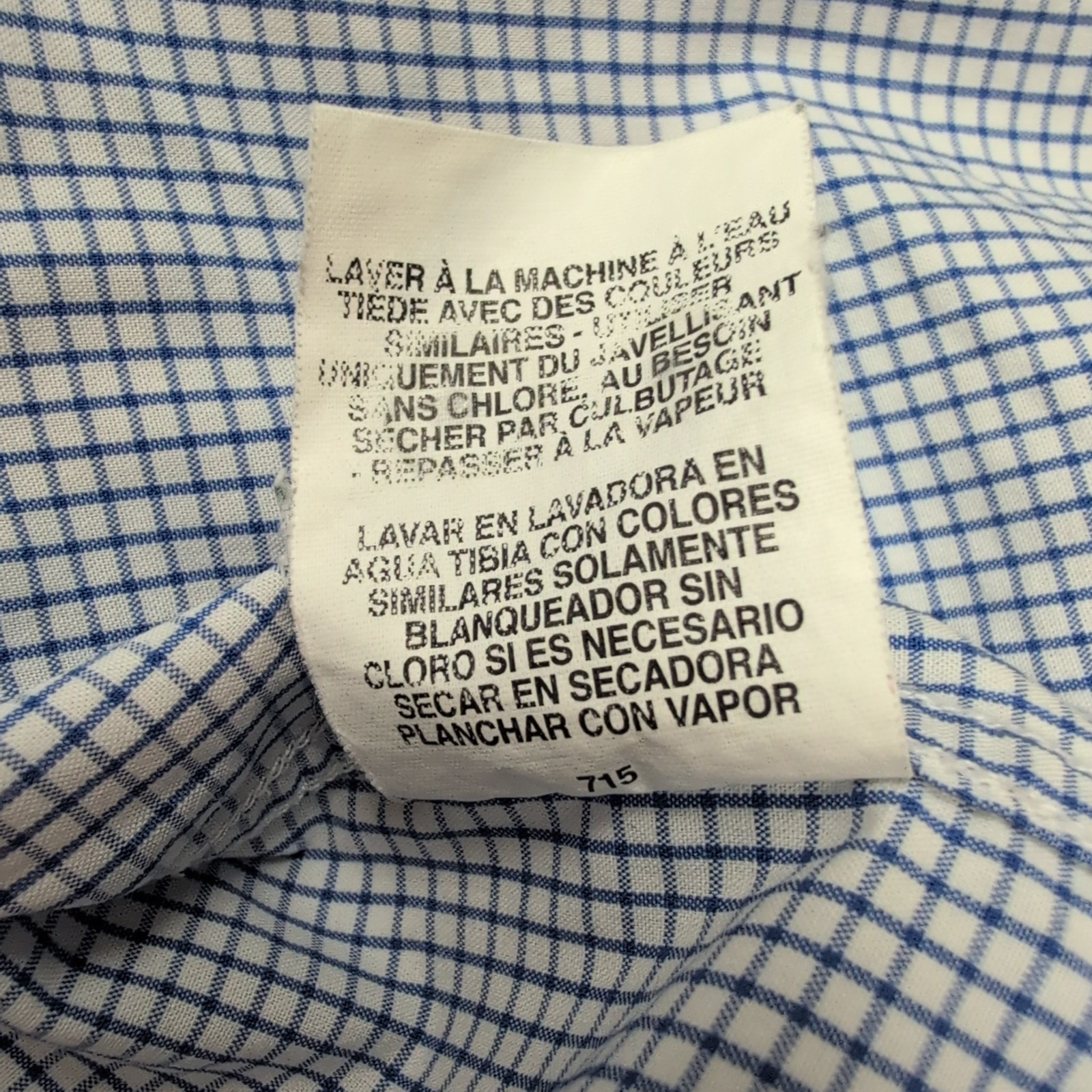 Chemise Tommy Hilfiger XL/XXL Bleu et Blanc Petits Carreaux Vintage