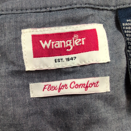 Chemise Wrangler Manches Courtes Rouge et Grise à Poches Stretch Taille L