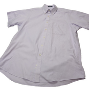 Chemise CHAPS lila violet uni manches courtes taille L Homme