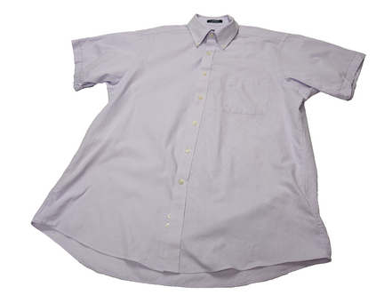 Chemise CHAPS lila violet uni manches courtes taille L Homme