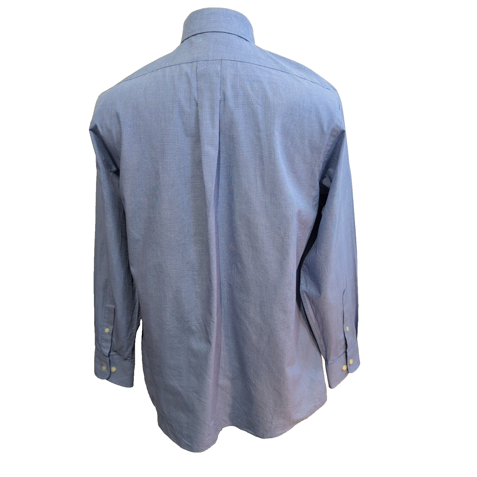Chemise Chaps Homme Taille M Bleu Micro Carreaux Regular Fit Coton Poche