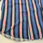 Chemise Ralph Lauren Blair M Rayures Bleu Blanc Rouge Logo Rouge