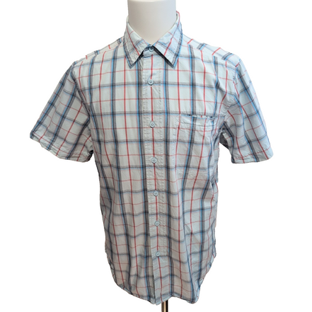 Chemise The North Face M Bleu Rouge Carreaux Manches Courtes Coton