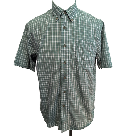Chemise Wrangler Manche Courte Verte Carreaux Taille M Une Poche