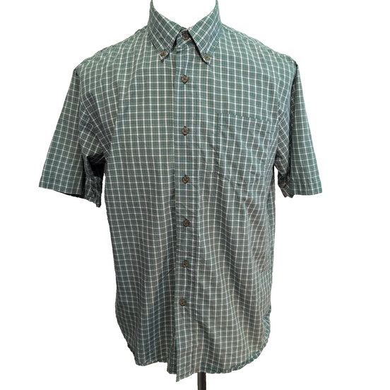 Chemise Wrangler Manche Courte Verte Carreaux Taille M Une Poche