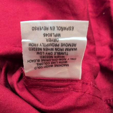 Chemise Club Room L Rouge Unie 100% Coton Poche manche longues
