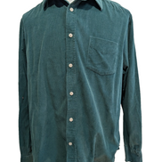 UNTUCKit XL Chemise Velours Côtelé Vert Forêt Coton Coupe Décontractée