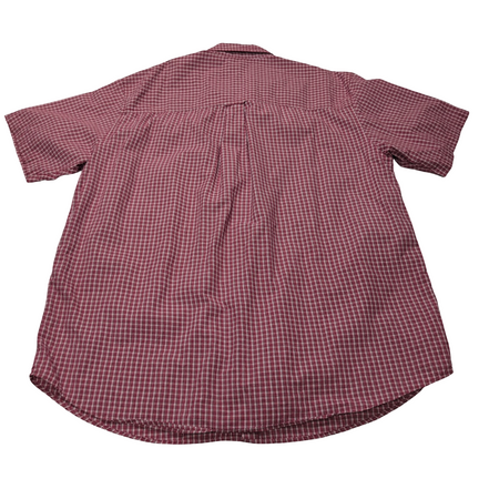 Chemise CHAPS rouge bordeaux à carreaux manches courtes taille XL 1 poche homme