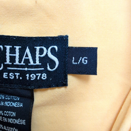 Chemise Chaps jaune pastel avec poche et logo manches courtes coton taille L