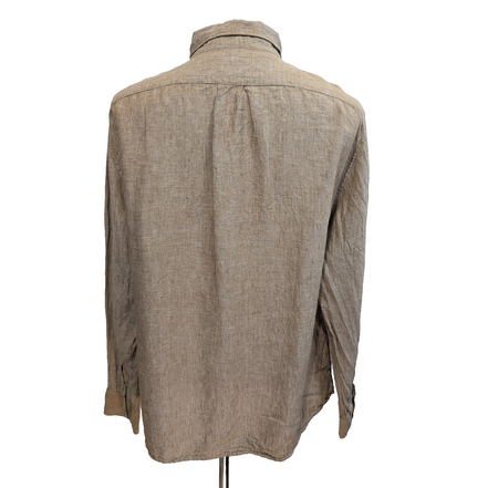 Chemise J.Crew Slim Fit M L Marron Clair Irish Linen Baird McNutt manches long