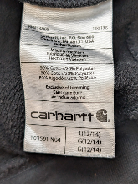Sweat à capuche Carhartt Noir Relaxed Fit - Poche Kangourou - Taille L
