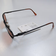 Lunettes de soleil Cyber Y2K Ambre Branches Fines Monture Métal Noir brossé