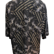 Chemise Hawaïenne Knightsbridge Noire Motif Feuillage - Taille L