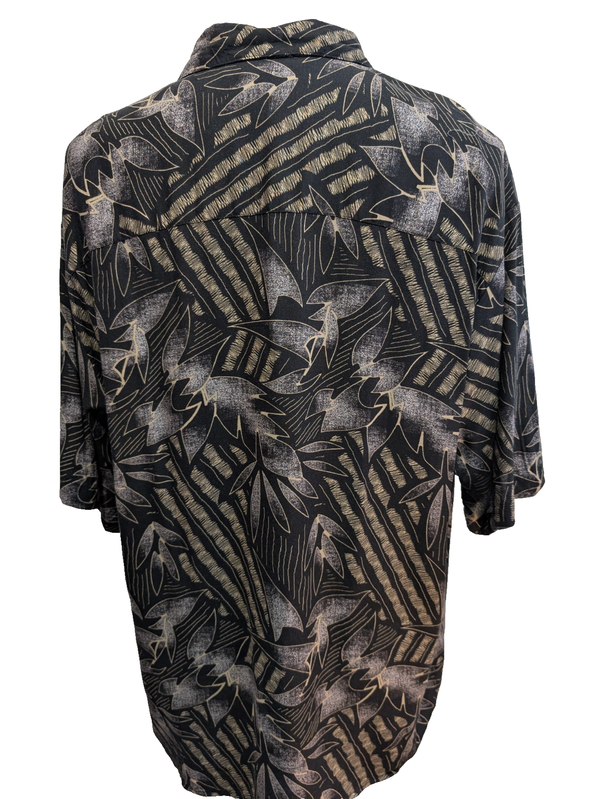 Chemise Hawaïenne Knightsbridge Noire Motif Feuillage - Taille L