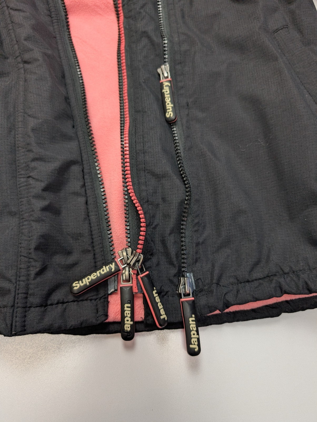 Blouson veste zippée à capuche Superdry femme Artic noire taille XL 14b