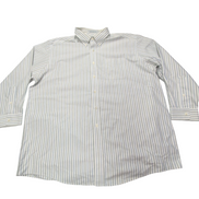 Chemise L.L. Bean blanche à rayures bleues et verte taille XXL #119e