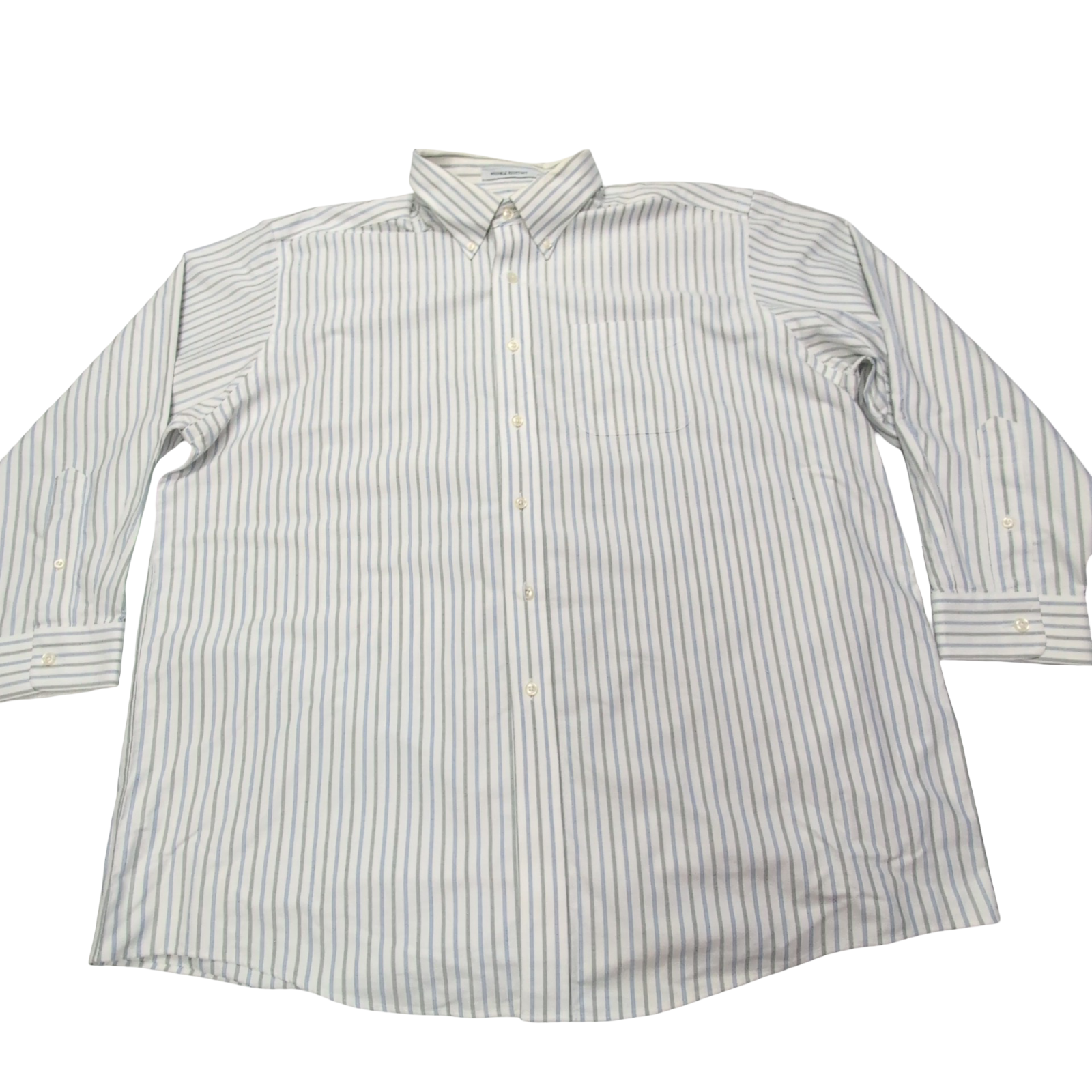 Chemise L.L. Bean blanche à rayures bleues et verte taille XXL #119e