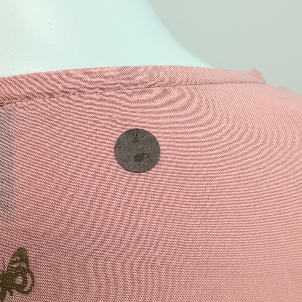 Blouse Alex & Parker Femme M Rose Saumon Papillons Dorés Cache-Cœur Neuve