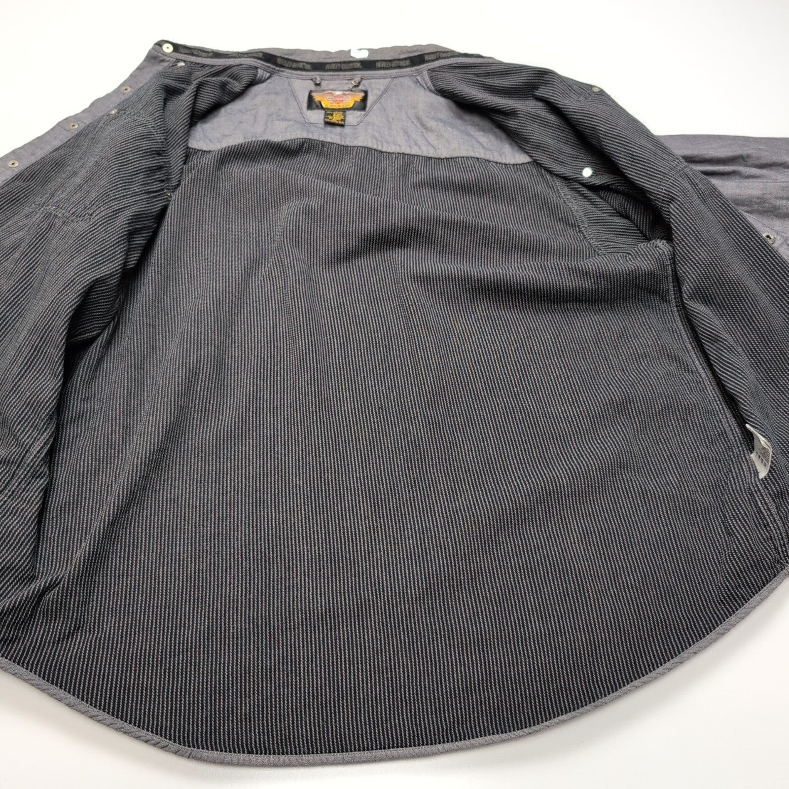 Surchemise Harley Davidson XL gris coton épais doublée boutons pression